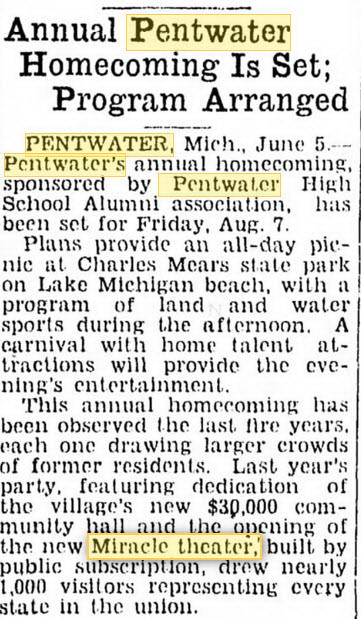 Pentwater Theatre - 05 Jun 1931 Article (newer photo)